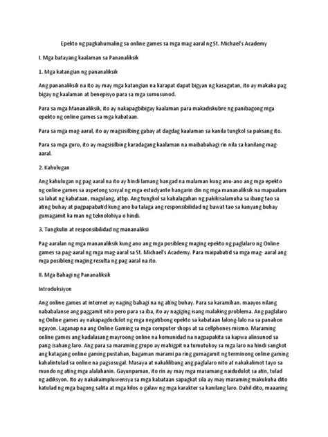 epekto ng online games sa mga mag-aaral pdf|Epekto NG Pagkahumaling Sa Online Games Sa Mga Mag Aaral .